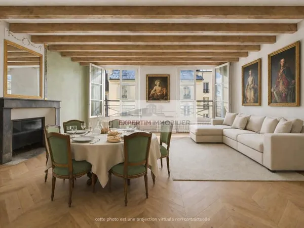 NOTRE DAME, 2P DE 47M² DANS L'ANCIEN PARQUET, CHEMINEES ET BOISERIES