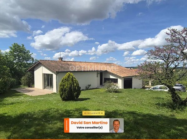 Plain-pied, 2 garages, jardin, 4 chambres, LAPLUME (47)