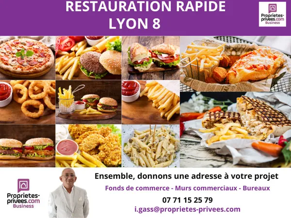 69008 LYON - SNACK, RESTAURANT , TERRASSE, Belle visibilité