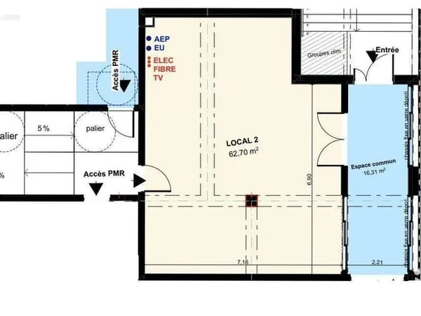 Commerce 62 m²