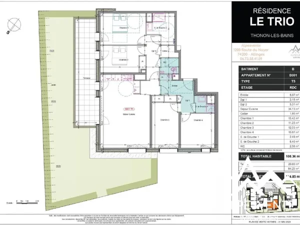 Appartement 5 pièces 108 m²