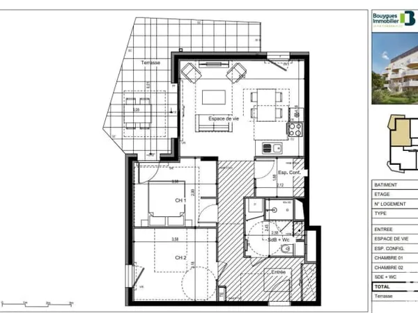 Appartement 3 pièces 67 m²