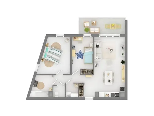 Appartement 3 pièces 68 m²