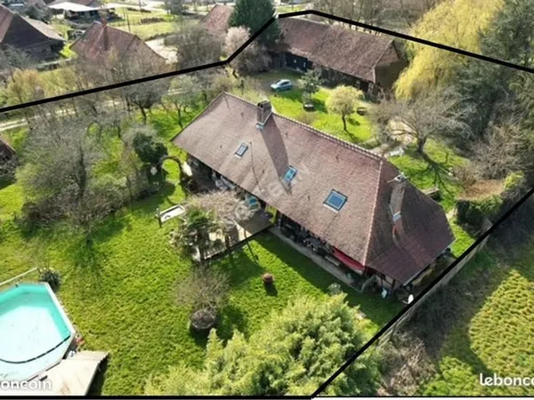 Belle propriété Bressane sur parc arboré de 4838m², avec piscine, 2 puits, four à pain et dépendance