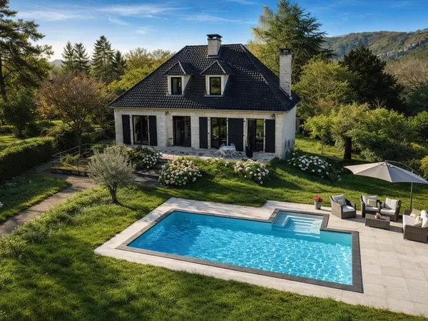 Vallée de la Dordogne, Maison 4 chambres , piscine, jaccuzi, jardin clos. 