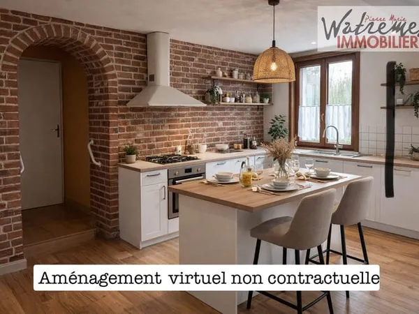 Maison individuelle, jardin, 2 chambres, grenier 