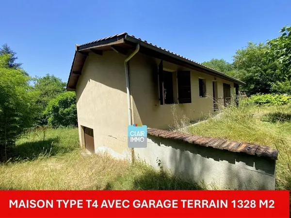Maison Type T4 avec garage terrain 1328 m2
