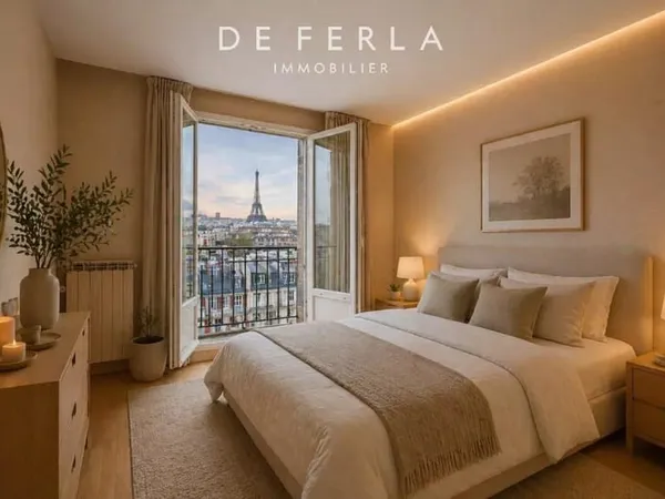 XV ème- Mairie du XVème - Appartement 4 pièces 2 chambres avec vue Tour Eiffel