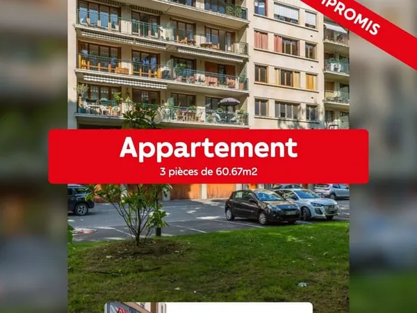 Appartement 3 pièces 61 m² 