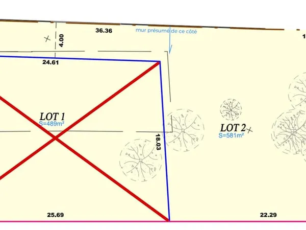 Terrain 581 m² 