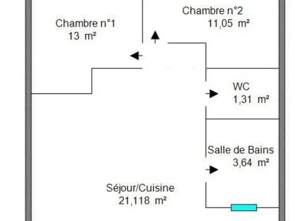 Appartement 3 pièces 50 m² 