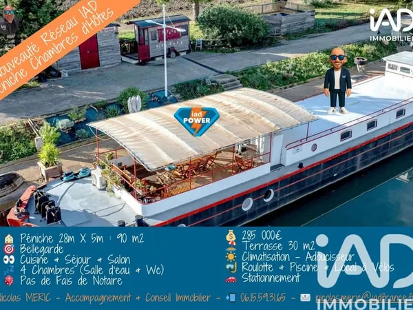 Péniche 6 pièces 90 m²