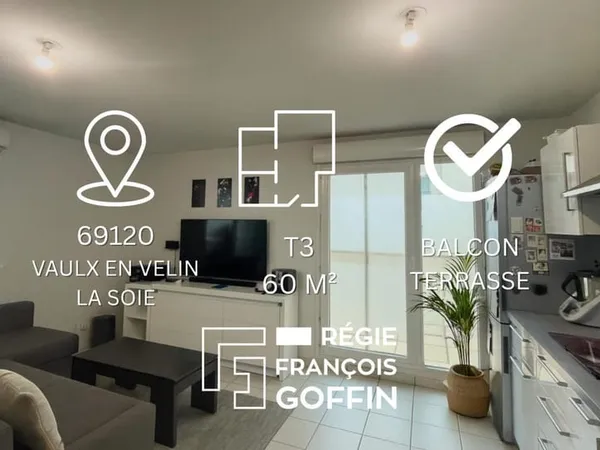 APPAREMENT T3 DE 60.63M2 AVEC TERRASSE - VAUX-EN-VELIN LA SO 