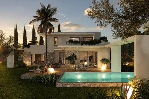 Villa contemporaine neuve dans domaine fermé 