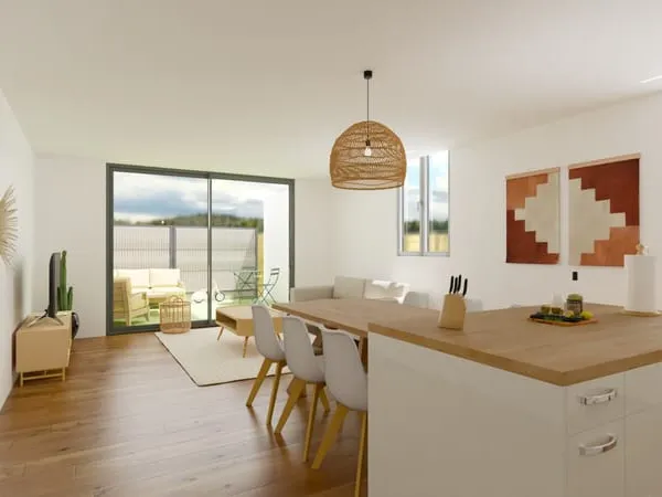 Rez de jardin de 66 m2 avec un jardinet de 15 m2 