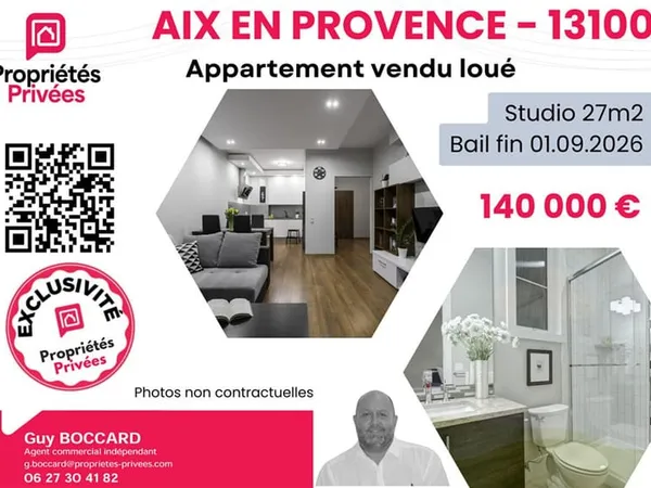 Appartement Aix En Provence 1 pièce(s) 26.40 m2 