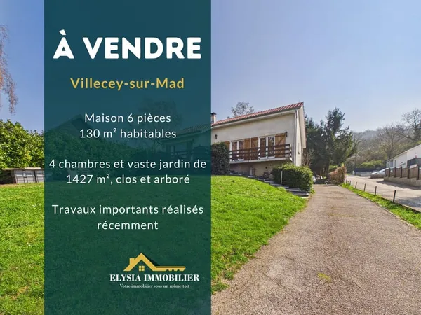 Maison 6 pièces 130 m2 VILLECEY-SUR-MAD 54890