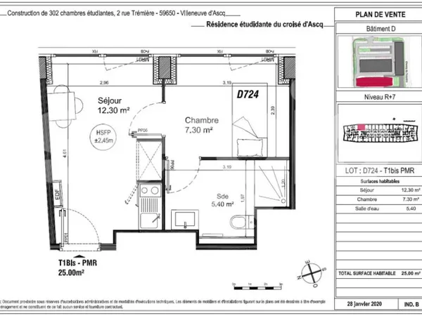Appartement Location Villeneuve-d'Ascq 1p 25m² 706€