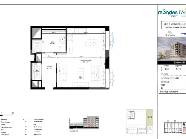 Appartement Location Amiens 1p 35m² 655€