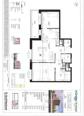 Appartement 3 pièces 62 m²