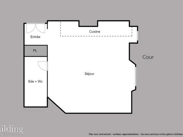 Appartement 1 pièce 19 m² 