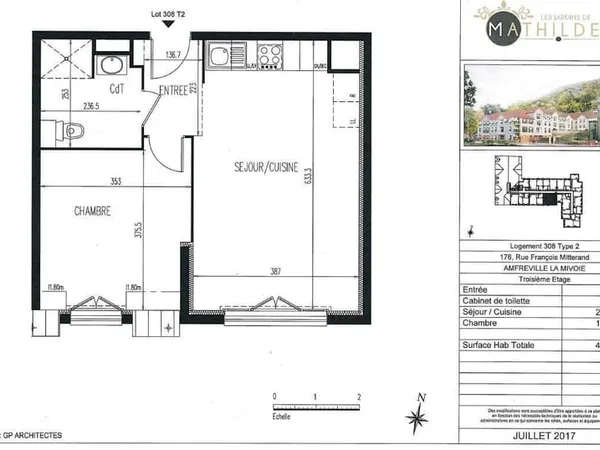 Appartement 2 pièces 43 m² 