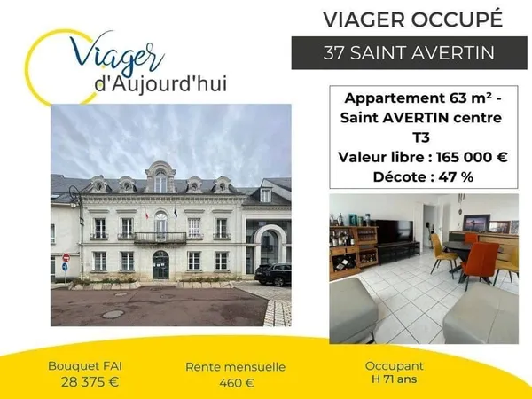 Appartement 3 pièces 63 m² 