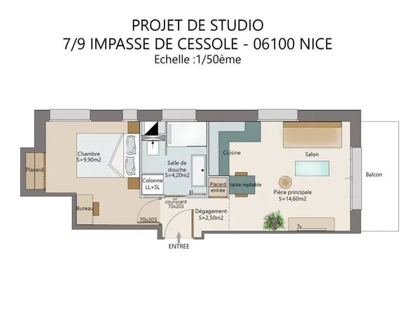 Appartement 2 pièces 31 m² 