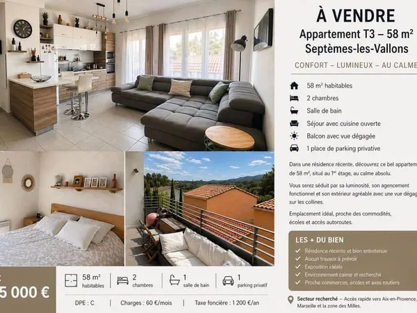 Appartement 1 pièce 58 m²