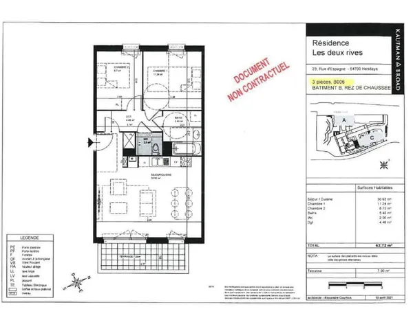 Appartement 3 pièces 62 m²