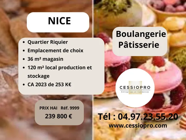 Boulangerie avec emplacement de choix, flux piétons constant Nice Riquier