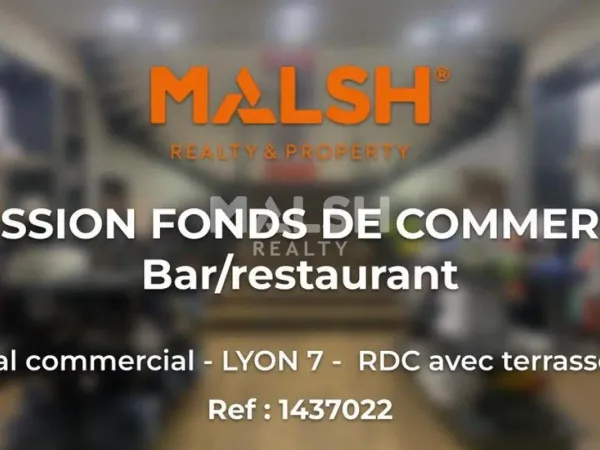 CESSION FONDS DE COMMERCE - Bar/restaurant avec terasse 180 m² - Lyon 7 