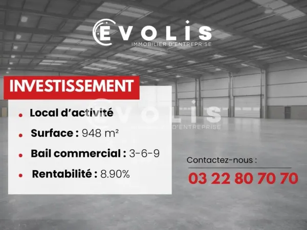 VENTE / INVESTISSEMENT - LOCAL D'ACTIVITE LOUE - 948 m² environ