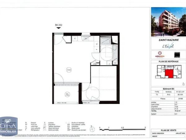 Appartement 2 pièces 42 m² 