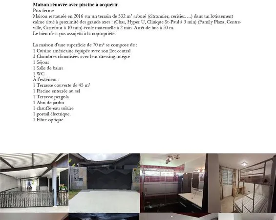 Vente maison renovée 
