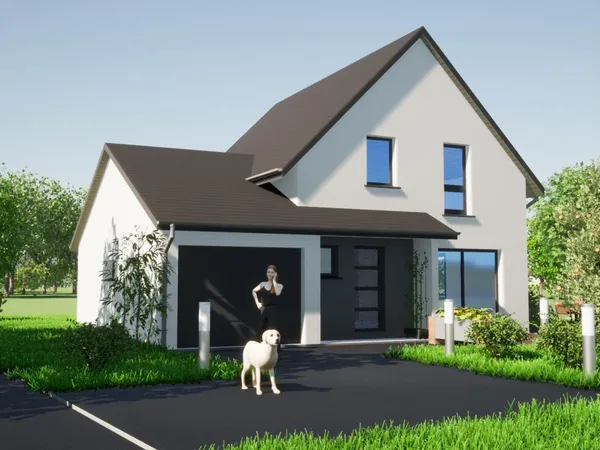Terrain + Maison avec garage et grenier secteur Rixheim 