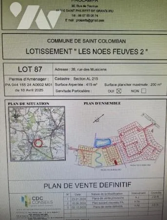Terrain 415 m² 