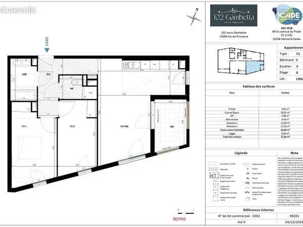 Appartement neuf 3 Pièces 