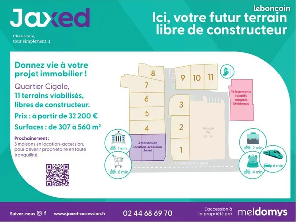 Terrain 307 m² Les Hauts D Anjou 