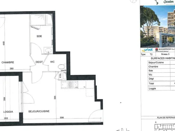 Appartement 2 pièces 41 m² 