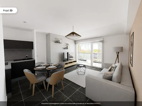 A vendre Appartement T3 en dernier étage avec terrasse et stationnement TOULOUSE / AV DE CASTRES 