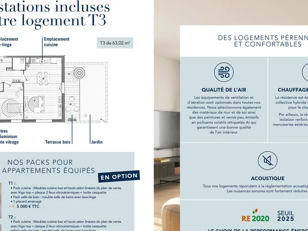 Appartement 2 pièces 43 m² 