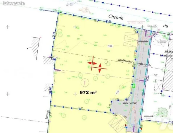 Terrain 972 m² 