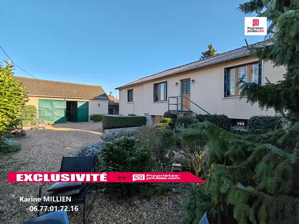 TREON 28250 Maison individuel avec sous-sol total - 3 chambres - Grand garage - cabanon de jardin - 