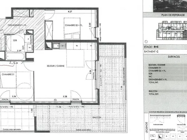Appartement 3 pièces 63 m² 