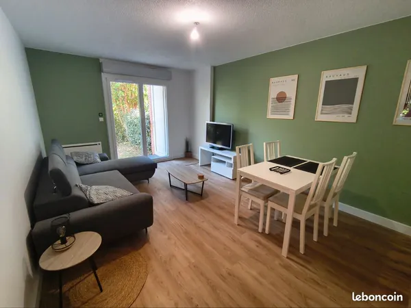 Location T2 meublé 50m2, avec jardin 