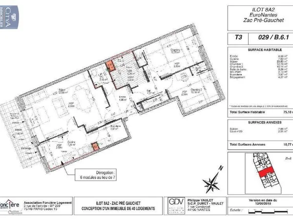 Appartement 3 pièces 75 m² 