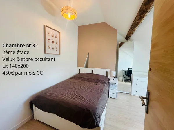 Loue chambre colocation maison 