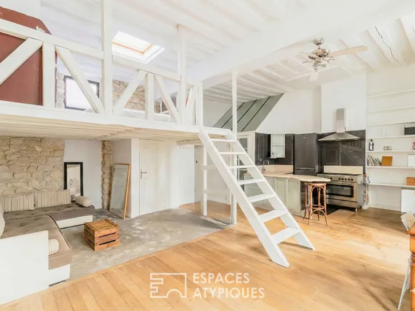 Appartement contemporain avec mezzanine au coeur de la rue du bac 