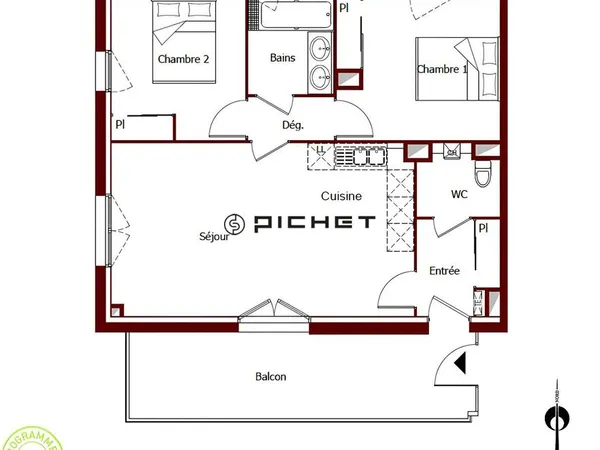 Appartement 3 pièces 62 m² 
